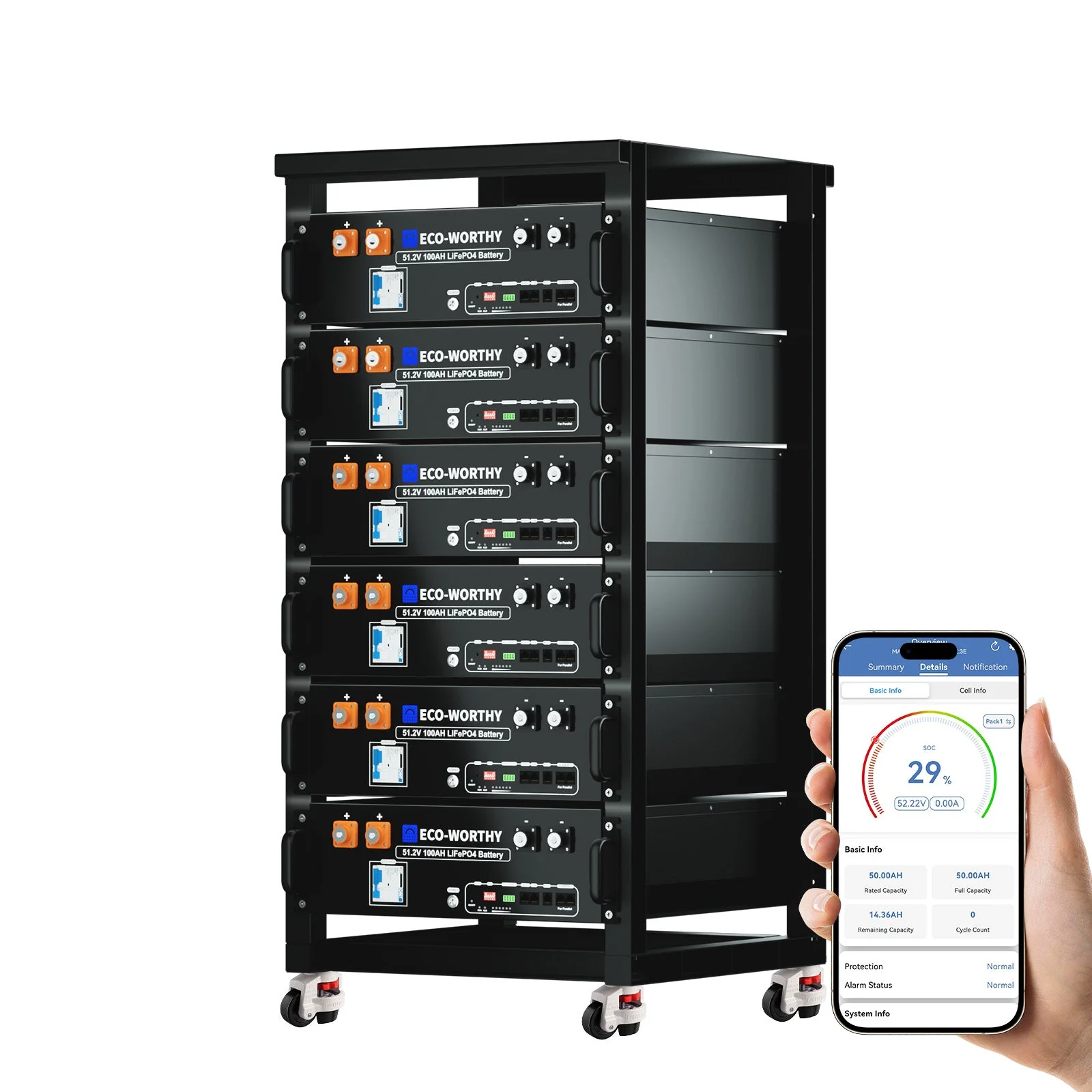 B2B-ECO-WORTHY 48V 100Ah Server Rack Battery | 5.12kWh V3 Lithium Battery | UL1973 | UL9540A | 10-Year Warranty - Image 15