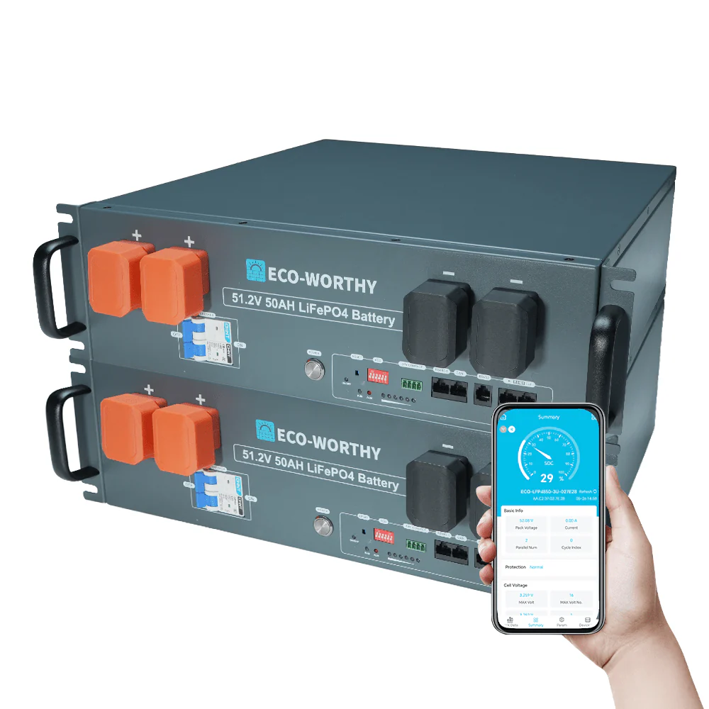 B2B-ECO-WORTHY 48V 50Ah Server Rack Lithium Battery 2.56kWh - Image 8