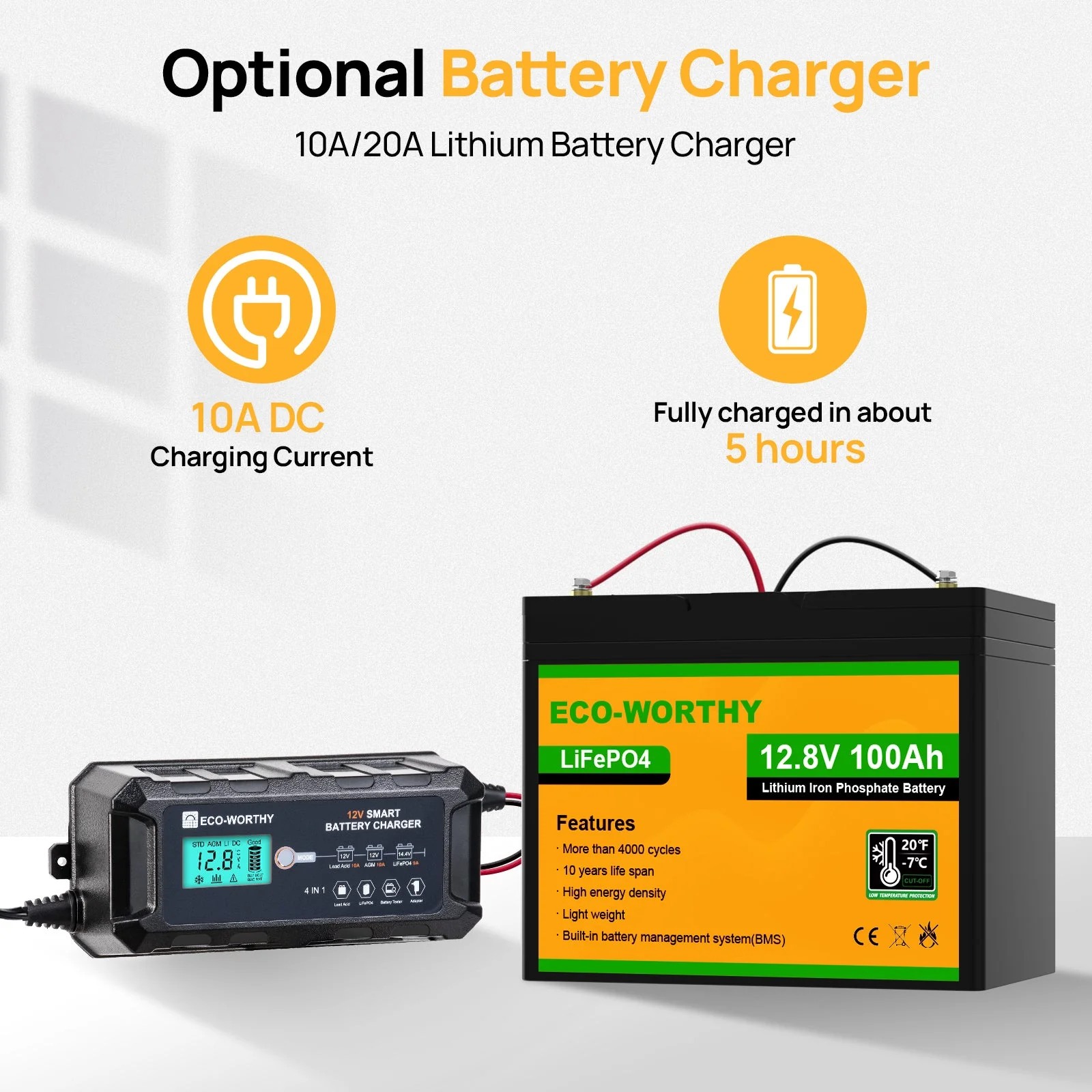 B2B-LiFePO4 12V 100Ah Lithium Iron Phosphate Battery With Low Temperature Protection - Image 5