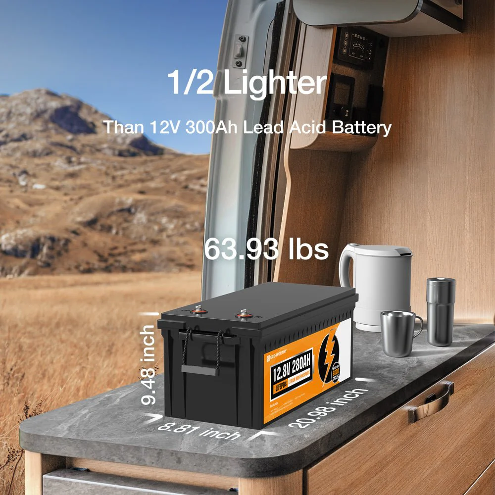 B2B-LiFePO4 12V 280Ah Lithium Iron Phosphate Battery With Bluetooth - Image 6