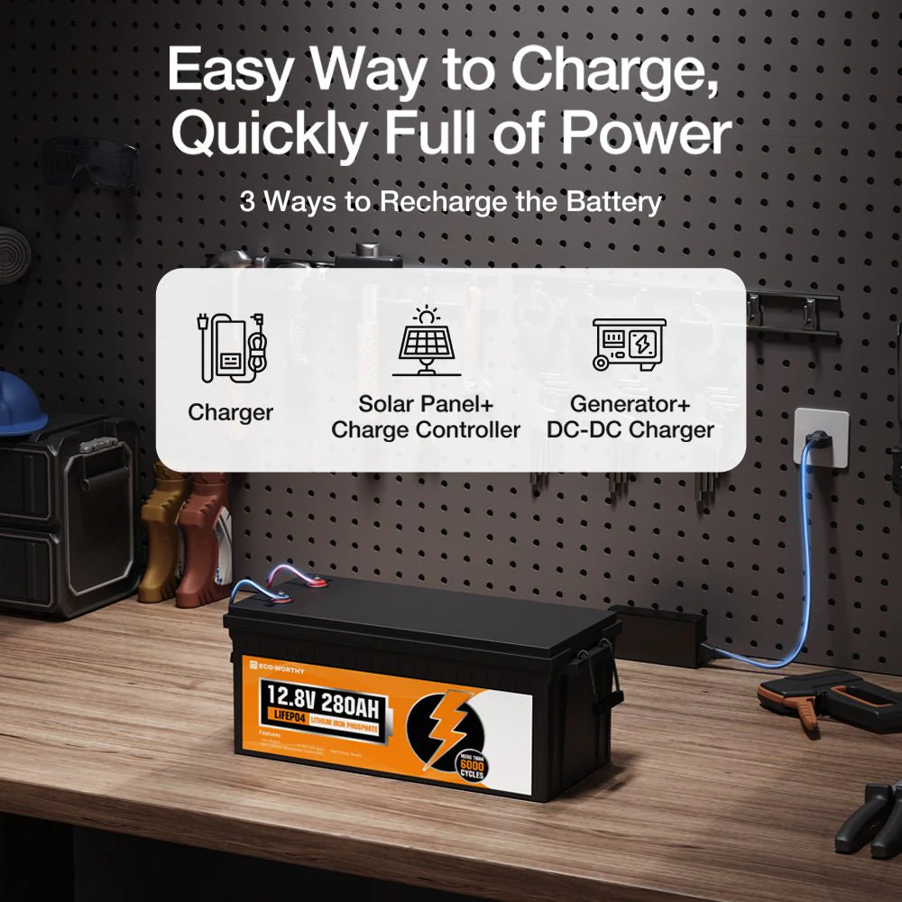 B2B-LiFePO4 12V 280Ah Lithium Iron Phosphate Battery With Bluetooth - Image 7